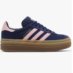 addidas gazelle bold blue and pink platform sneakers
